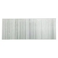 Collated brad nails, 2 in overall length, made of galvanized steel with a diamond point and glue coating. Smooth shank. Pack of 5,000. Suitable for trim, finishing, and cabinet work where a small head minimizes surface damage