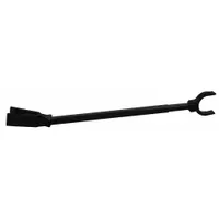 Motor support bracket for use during vehicle service or motor replacement. Measures 21 inches in overall length and 1 1/2 inches in overall width. Powder-coated finish provides corrosion resistance