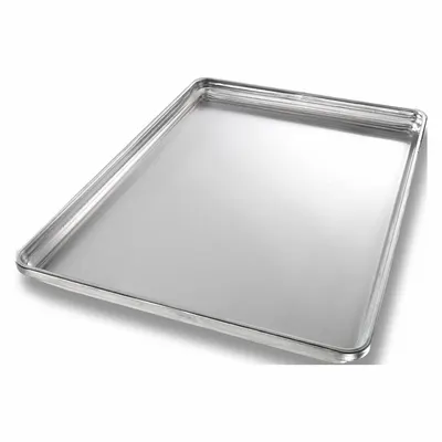 CHICAGO METALLIC One Half Sheet Pan, Aluminum, Uncoated, Solid, Closed Bead, NSF - Sheet Pans
