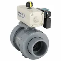 HAYWARD FLOW CONTROL Pneumatically Actuated Two-Way Ball Valve: 2 in, CPVC, Air to Air, Three-Piece (MPN PSDTBH220STVA8)