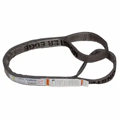 Type 3 protected-edge nylon flat-eye web sling with 10 ft sling length, 16 in eye length, and 4 plies. Features a wear-resistant tag. Used for industrial lifting applications requiring edge protection.