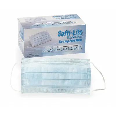 DUKAL Surgical Mask: Level 1, Flat-Fold, M Mask Size, Dual, Non-Adj, Blue, DUKAL CORPORATION - Surgical Masks with FDA Approval for use in Surgical Applications