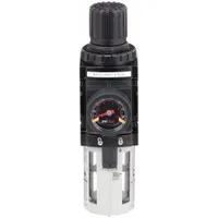 ARO Filter-Regulator: 1000 Series, 1/4 in NPT, 47 cfm, 5 micron, 0 psi to 140 psi, Manual Drain (MPN P39124-600)