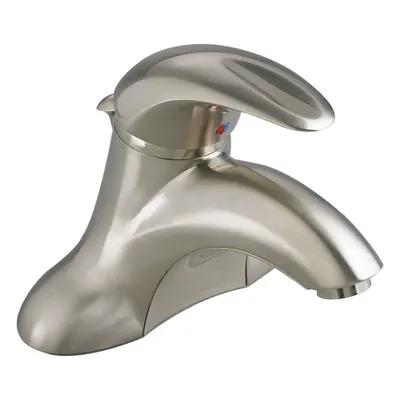 AMERICAN STANDARD Low Arc Bathroom Faucet: Reliant 3, Cast Brass, Brushed Nickel Finish - Centerset Handle Bathroom Faucets