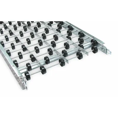 ASHLAND CONVEYOR Skate Wheel Conveyor: Light-Duty, Nylon, 22 in Between Frame Wd, 24 in Overall Wd - Light-Duty Rigid-Frame Skate Wheel Conveyors