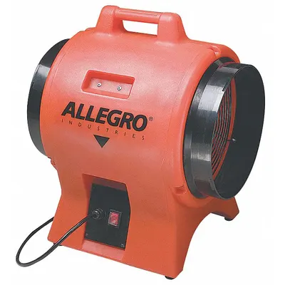 ALLEGRO Confined Space Fan: 115 V AC, 12 in Duct Dia, 1/3 hp Horsepower - Axial Fans & Blowers
