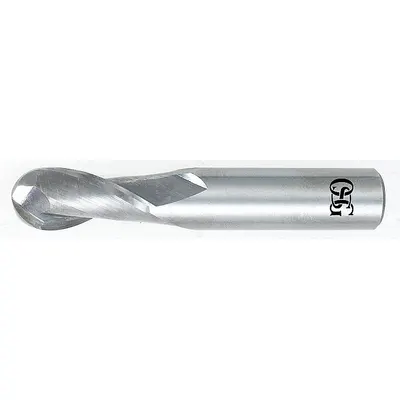 OSG Ball End Mill: Carbide, 2 Flute, 25 mm Mill Dia, 38 mm LOC, 102 mm OAL (MPN 402-9843-BN) - General Purpose Carbide Ball End Mills