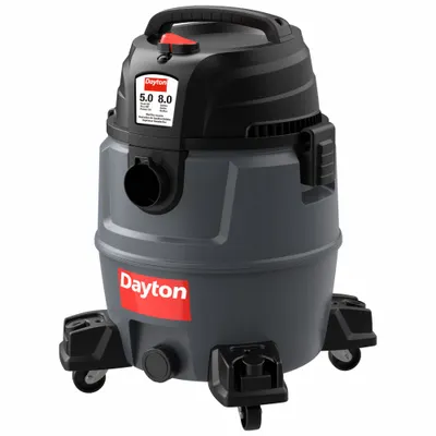 DAYTON Shop Vacuum: 8 gal Tank Size, Plastic, 1 1/4 in Vacuum Hose Dia, 8 ft Hose Lg - General Purpose Vacuums