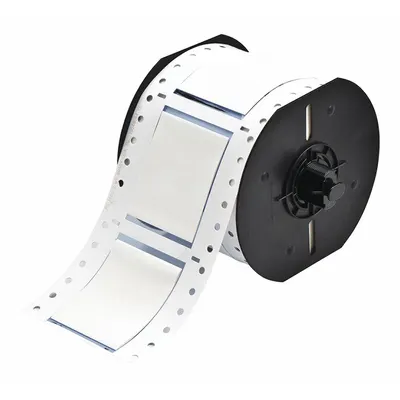 BRADY Sleeve Label: 1 1/2 in x 2 in, Polyolefin, White (Matte) - Brady Precut Sleeve Label Rolls