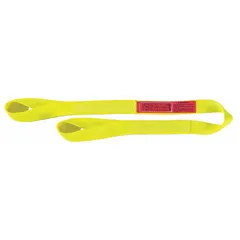 Single-ply nylon twisted-eye web sling with a 6 ft length and 7,200 lb vertical hitch capacity. Standard tag for identification. Suitable for light-duty lifting and rigging applications in industrial environments.
