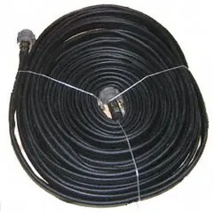 AEROGO supply hose, 50 ft length, black color. Designed for industrial fluid or gas transfer applications requiring a flexible hose. Suitable for connecting equipment in manufacturing, processing, or maintenance environments.