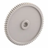 Metric spur gear with standard hub, module m 1, 70 teeth, 8 mm bore diameter, 20° pressure angle. Made from Duracon (M90-44) with plain bore, precision class JIS N12 (JIS B1702-1:1998), gear shape S9. Suitable for light-duty power transmission in automation, packaging, and conveyor systems