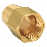 Brass compression fitting for 1/4 in OD tubing, with 3/4 in overall length. Suitable for creating leak-tight connections in pneumatic, hydraulic, and instrumentation lines. Sold in a 10-pack