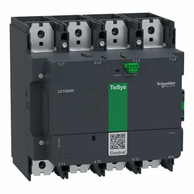 SCHNEIDER Contactor: 4 Poles, 4NO Contacts, 630 A - Non-Reversing IEC Contactors