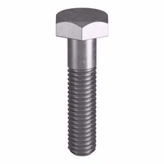 Grade B8M heavy hex bolt made from stainless steel, meeting ASTM A193 material quality standards and ASME B18.2.1 dimensional standards. Thread size 3/8"-16, length 1 3/4 in, plain finish. Supplied in a 5-pack without nut. Suitable for structural bolting in high-temperature and corrosive environments such as pressure vessels, flanges, and piping systems.