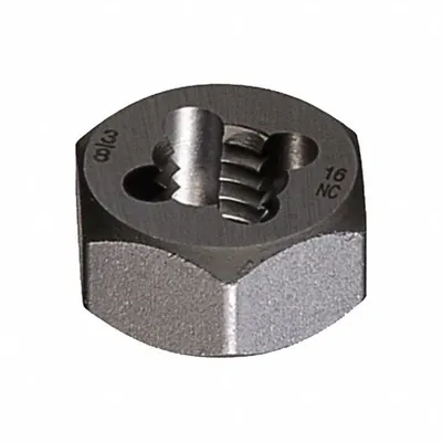 CHICAGO-LATROBE Hex Threading Die: M4x0.7 Metric, 5/8 in Hex Wd, Carbon Steel (MPN 404807) - Solid Hex Rethreading Dies