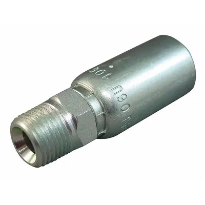 WEATHERHEAD Hydraulic Crimp Fitting: Steel x Steel, Straight, -6 For Hose Dash Size - Weatherhead Crimp Hydraulic Hose Fittings with NPTF Connection