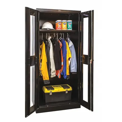 HALLOWELL Storage Cabinet: 36 in x 24 in x 72 in, 1 Adj Shelf, Swing Handle & Keyed - Commercial Clearview Wardrobe Cabinets