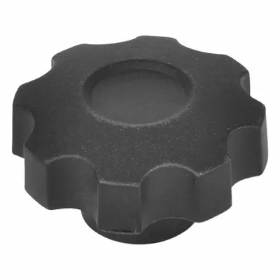 JW WINCO Hand Knobs; Eight-Lobed Knobs: Plastic w/ Brass Thread, M5 Thread - 8-Arm Knobs with Threaded Hole