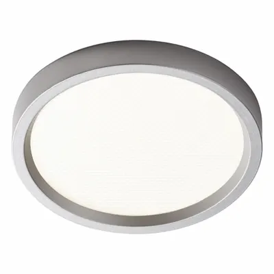 LIGHTOLIER Round Downlight: 5 in Dia, Silver, 5/8 in Ht, 650 lm, 2700K, 9.5 W - Low-Profile Round Surface-Mount Downlights