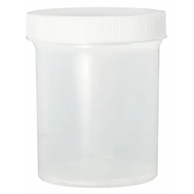 QORPAK Laboratory Jar: Polypropylene, Polypropylene, 8.1 fl oz, 89 mm Body Dia - Polypropylene Lab Jars