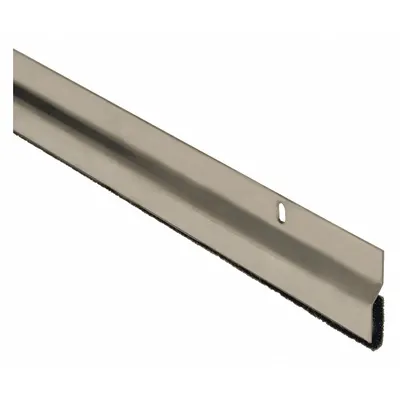 NATIONAL GUARD Door Weatherstripping: Brush Insert, 7 ft Lg, 1 1/8 in Wd - Metal Leaf Weatherstripping