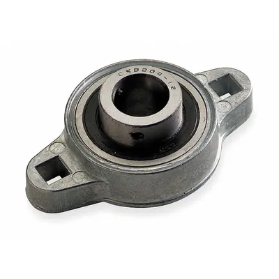 DAYTON 2 Bolt Flange Bearing: Radial Ball, 5/8 in Bore, Zinc, Set Screws - General Purpose Flange-Mount Ball Bearings