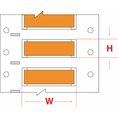 BRADY Sleeve Label: 1/2 in x 2 in, Polyolefin, Orange (Matte) - Brady Precut Sleeve Label Rolls