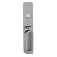 This mechanical exit device trim from VON DUPRIN features a chrome finish (US26D) and a thumbpiece pull design. The key locks thumbpiece style allows key-controlled access from the outside while maintaining free egress from the inside. It is intended for use on commercial doors requiring secure entry and panic exit functionality