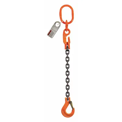 PEWAG Chain Sling: 9/32 in Chain Trade Size, 100 Chain Grade, Sling Hook, Steel - Adjustable-Length Grade-100 Single-Leg Chain Slings