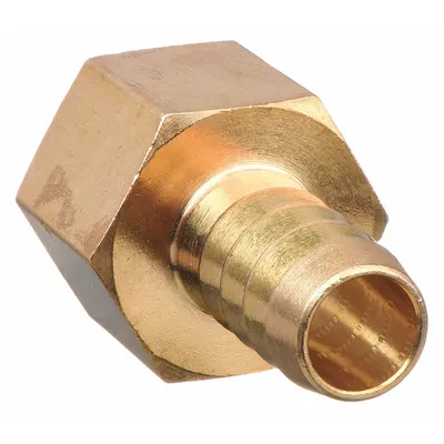 OEM Barbed Hose Fitting: For 1/4 in Hose I.D - Brass Multipurpose (Air, Water, Chemical) Rigid Barbed Hose Fittings