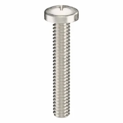 USA INDUSTRIALS Machine Screw: 1/4"-20 Thread Size, 1 1/2 in Lg, 316, Stainless Steel, Plain - Pan Head Machine Screws