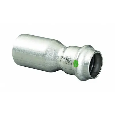 VIEGA PROPRESS Crimp Fitting: 1 in CTS x 1/2 in CTS Size, Straight, FTG x Press-fit - Potable Water Stainless Steel Press Tube Fittings