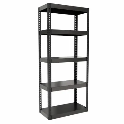 HALLOWELL Boltless Shelving: Standalone, Extra-Heavy-Duty, 36 in x 18 in, 84 in Overall Ht - Extra-Heavy-Duty Solid Steel Decking Boltless Shelving