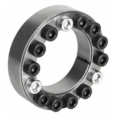 This inch-system keyless bushing uses a multi-screw locking assembly to mount components such as pulleys or sprockets onto a shaft without a keyway. It provides a secure, zero-backlash connection for power transmission applications. Outer diameter is 1 27/32 in, width is 1.024 in, and it fits a 7/8 in shaft diameter. No flange.