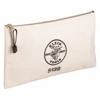 KLEIN TOOLS Tool Bag: 12 1/2 in W x 3/4 in D x 7 in H, Tan, Canvas, 0 Inside Pockets, 1 Bags, Canvas (MPN 5139)