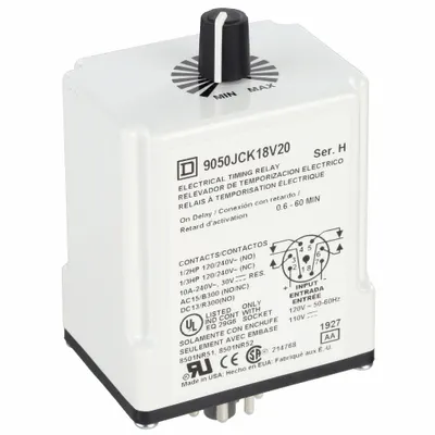 SCHNEIDER Single Function Time Delay Relay: Socket Mounted, 120V DC, 10 A - Socket-Mounted Relays