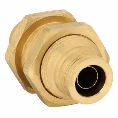 PARKER Push-Fit Union Fitting: 1/2 in OD x 1/2 in OD Fitting Size - Brass Air Brake Fittings