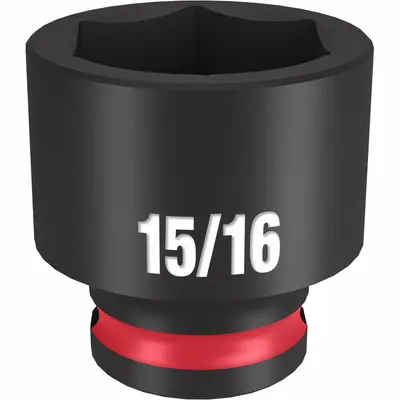 MILWAUKEE Standard Impact Socket: 3/8 in Drive Size, SAE, 15/16 in Socket Size, 6-Point - 3/8" Drive Impact Sockets