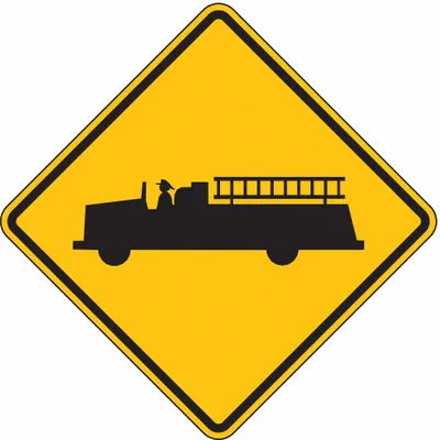 LYLE Traffic Sign: 24 in x 24 in Nominal Sign Size, Aluminum, 0.08 in - Emergency Vehicle Crossing Signs