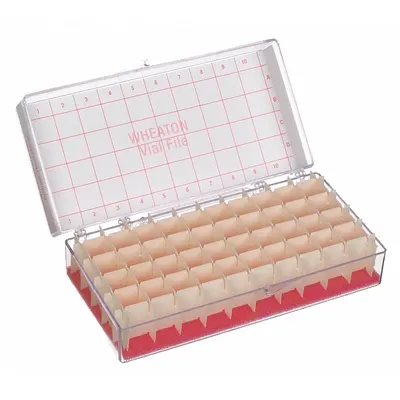 WHEATON Vial Storage Case: 3 1/2 in Overall Wd, 7 1/4 in Overall Lg - Lab Storage Boxes