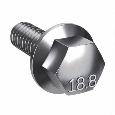 Standard Flange Bolt: Std, Stainless Steel, Grade 18-8, Plain, 1 in lg - 18-8 Stainless Steel Standard Flange Bolts