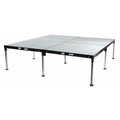 BIL-JAX Portable Stage Package: 2.3 ft Max Overall Ht, 60 ft Overall Lg - Adjustable-Height Stages
