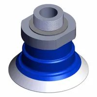 SMC Vertical Vacuum Inlet: Flat, M5 x 0.8 Vacuum Port, 25 mm Pad Dia, Food Grade Silicone Rubber, 40 (MPN ZP3P-T25PTSF-AG1)