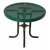 ULTRASITE Patio Table: Green, Steel, 30 1/4 in Overall Ht, 36 in Overall Dia, Steel, Black (MPN 361L-RDP-Green)