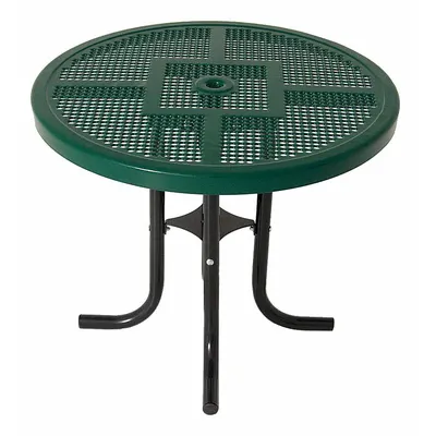 ULTRASITE Patio Table: Green, Steel, 30 1/4 in Overall Ht, 36 in Overall Dia, Steel - Round Top Patio Tables