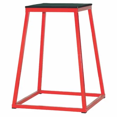 CHAMPION SPORTS Plyo Box: Black/Red, 30 in Box Ht, 17 in Box Wd, Steel - Plyo Training Boxes