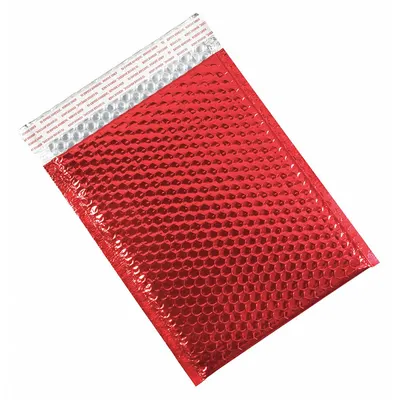 PARTNERS BRAND Glamour Bubble Mailers,9x11.5",Red,PK100: 9 in Usable Wd, 11 1/2 in Usable Lg