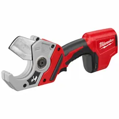 Cordless pipe and tube cutter for PVC non-metallic conduit up to 2 inches in diameter. Powered by the M12™ REDLITHIUM™ battery platform (battery not included). Suitable for on-site cutting in electrical and plumbing applications.