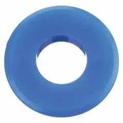 Polyurethane gladhand seal for creating airtight connections between truck gladhands and air brake lines. Blue, 0.37 in thick, durometer 70A-72A. Supplied in a 25-pack. Does not include screen or dust flap.